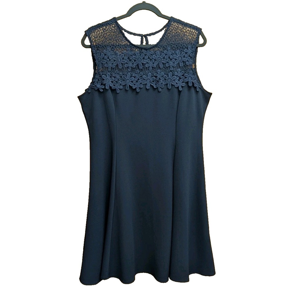 Sandra Darren Women's Size 14 Dress Fit Flare Sleeveless Lace Zip Party Church